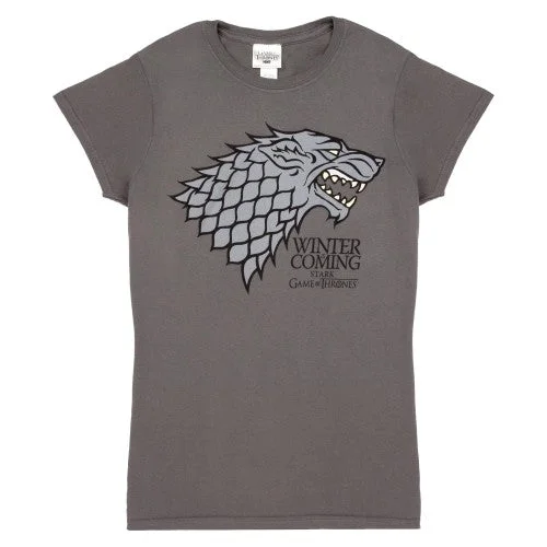 Game of Thrones Womens/Ladies Stark Sigil Winter Is Coming T-Shirt-- Layered Multi-layer Single Layer Game of Thrones Womens/Ladies Stark Sigil Winter Is Coming T-Shirt-- Layered Multi-layer Single Layer