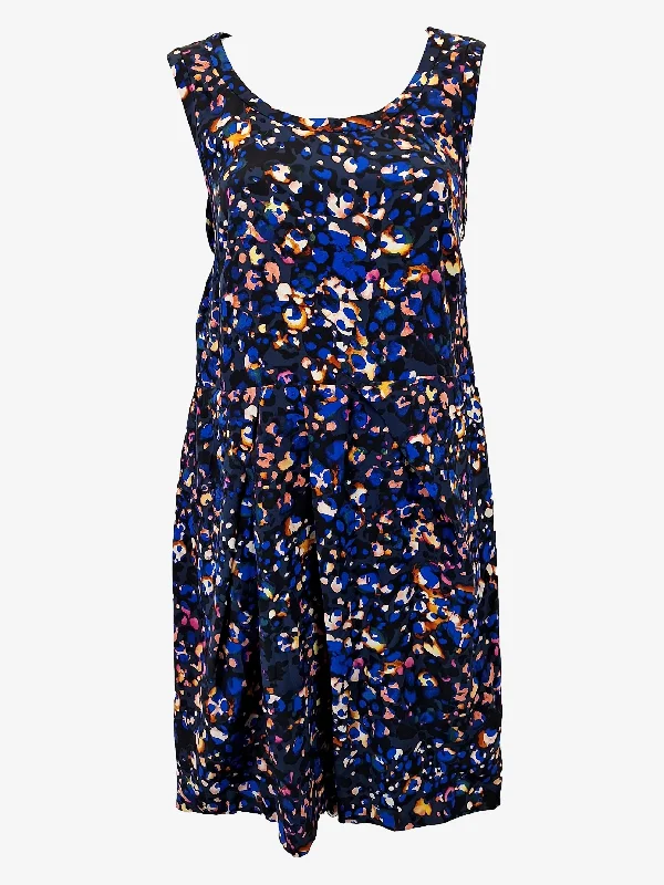 Marcs Draped Splatter Pleat Mini Dress Size 12 Stylish Button-Down Mini Dress