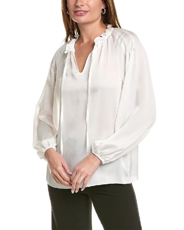 Lafayette 148 New York Romi Blouse Vintage Polka Blouse