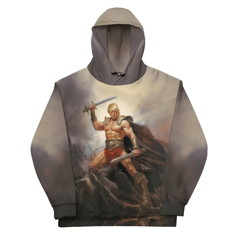 Warrior Trump Hoodie Hoodie with Hem Elastic Stretchable Comfortable