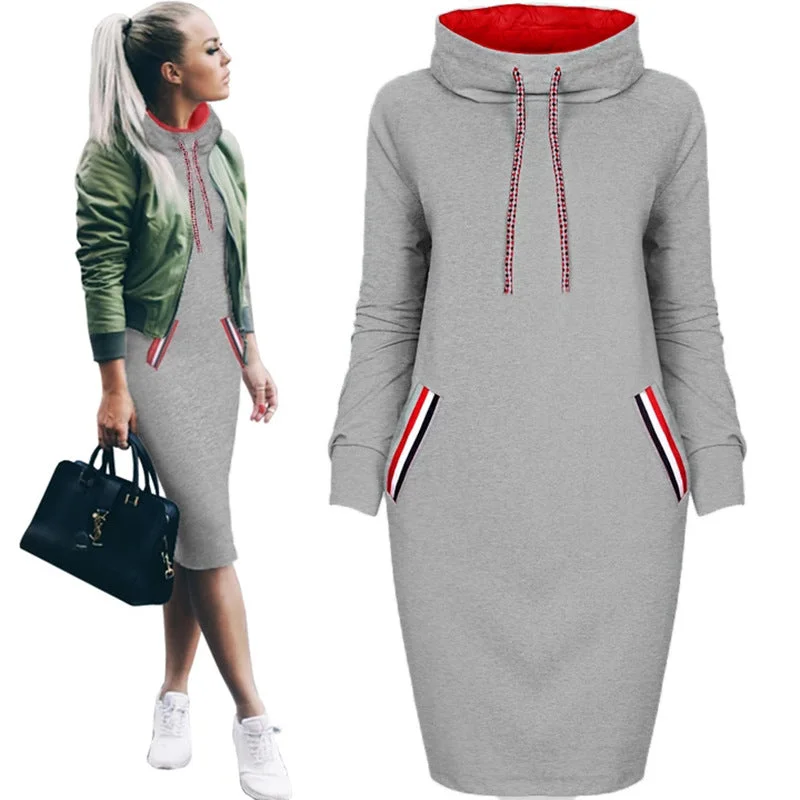 Autumn winter dress Long sleeve vestidos Casual party dresses vestido de festa women dress plus size High collar robe femme Tunics Chic elegant Autumn winter dress Long sleeve vestidos Casual party dresses vestido de festa women dress plus size High collar robe femme Tunics Chic elegant