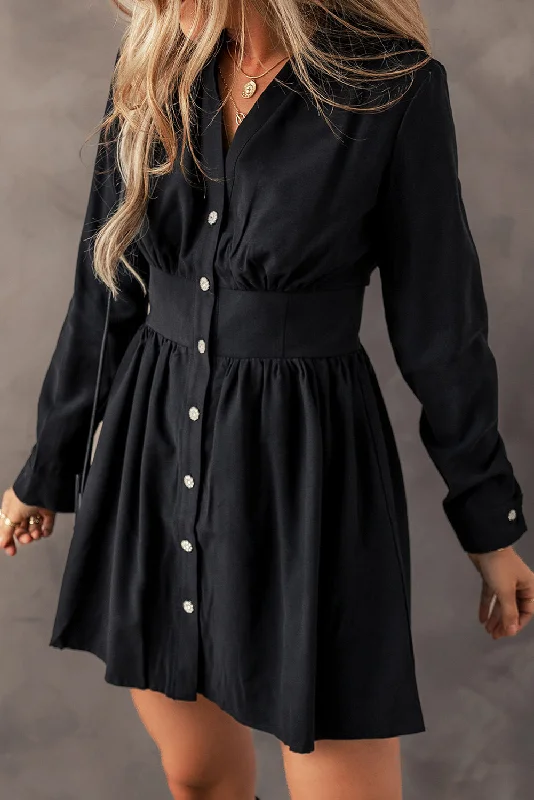 Fashionable Sequin Embellished Party Dress with Elegant Stand-up Collar Tunics Practical durable