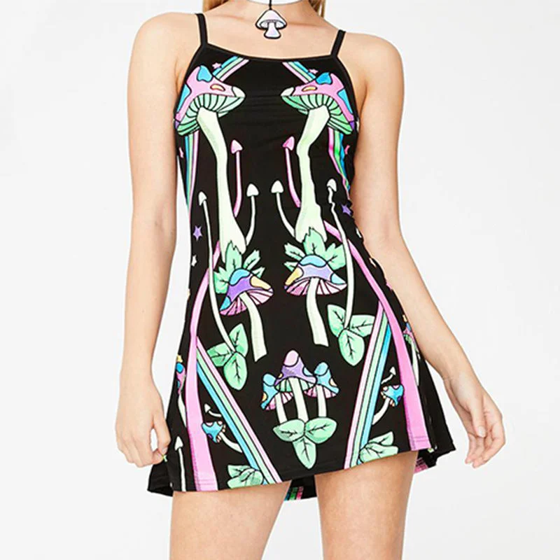 Sling Mini Dress Sexy Fashion Women's Casual Party Dress A-Line Day Work