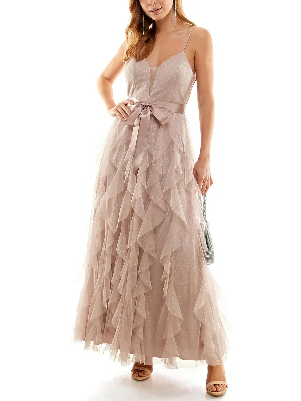 Juniors Womens Glitter Long Evening Dress Tunics Cozy comfortable