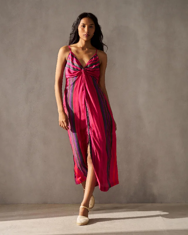 Midnight Twist Dress - Multi Color Elegant Long Evening
