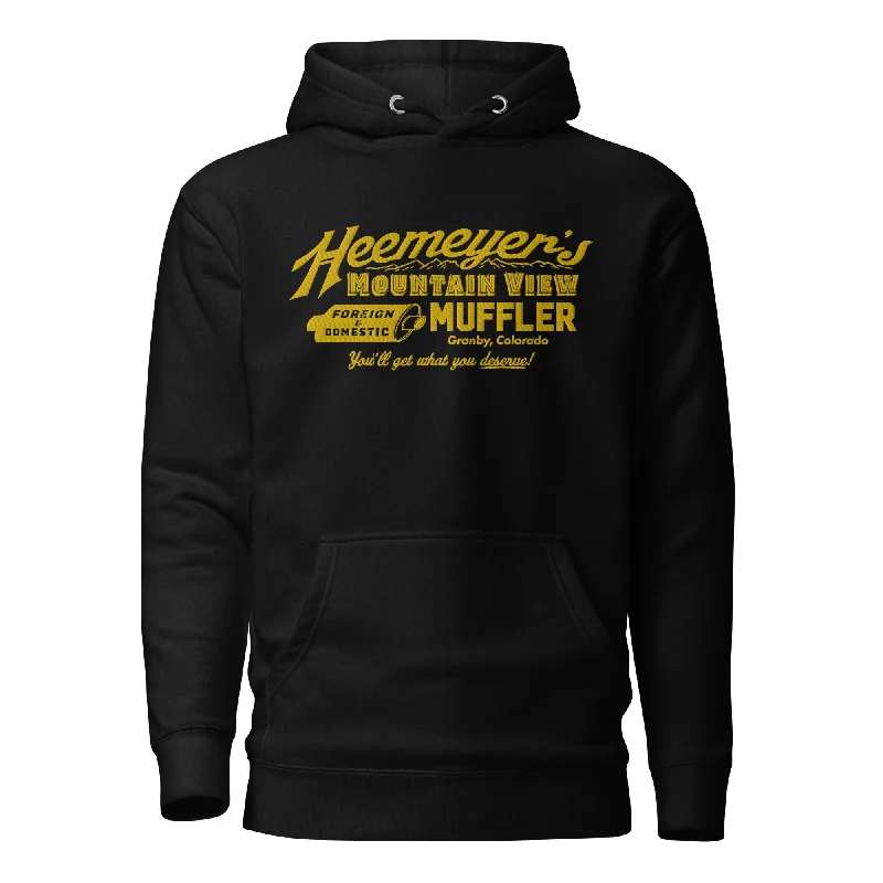 Heemeyer's Mountain View Muffler Deluxe Embroidered Hoodie Hoodie Crop Top Short Trendy Heemeyer's Mountain View Muffler Deluxe Embroidered Hoodie Hoodie Crop Top Short Trendy