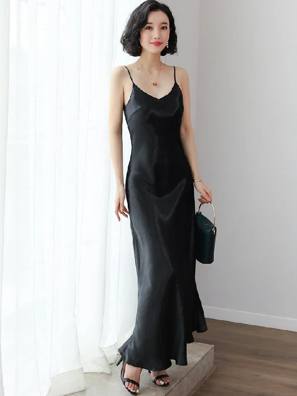 Dress Spaghetti Strap Party Dress Vintage Gold White Silk Sexy Maxi Dresses Tunics Yoga stretchy
