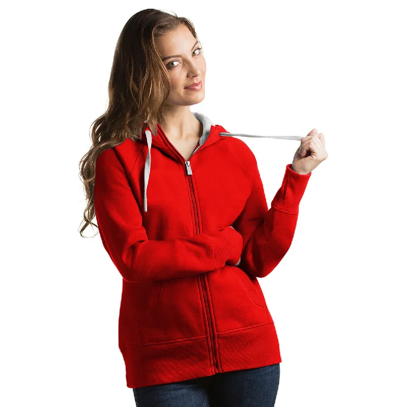 Antigua Women's Bright Red Victory Hoodie Hoodie Sweatshirt Pullover