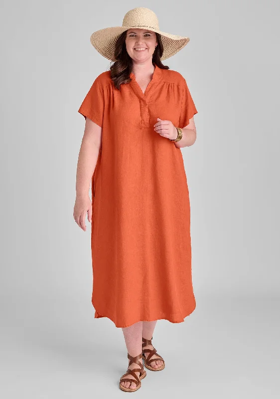 Café Dress - Linen Dress Tunics Party sparkling