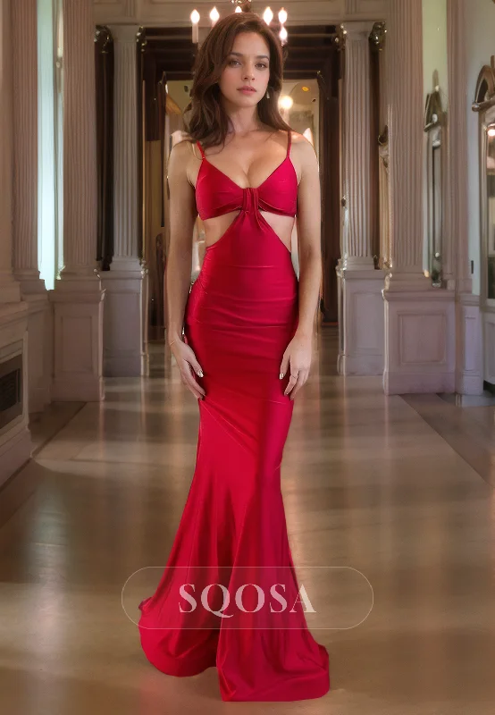 Spaghetti Straps Red Long prom Dress Mermaid Formal Party Dress Tunics Chic fashionable Spaghetti Straps Red Long prom Dress Mermaid Formal Party Dress Tunics Chic fashionable