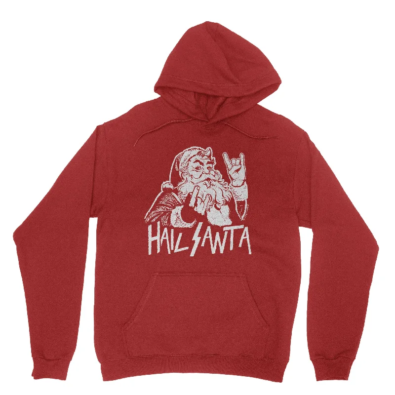 Hail Santa Hoodie Sweatshirt Hoodie with Ribbed Neckline Snug Warm