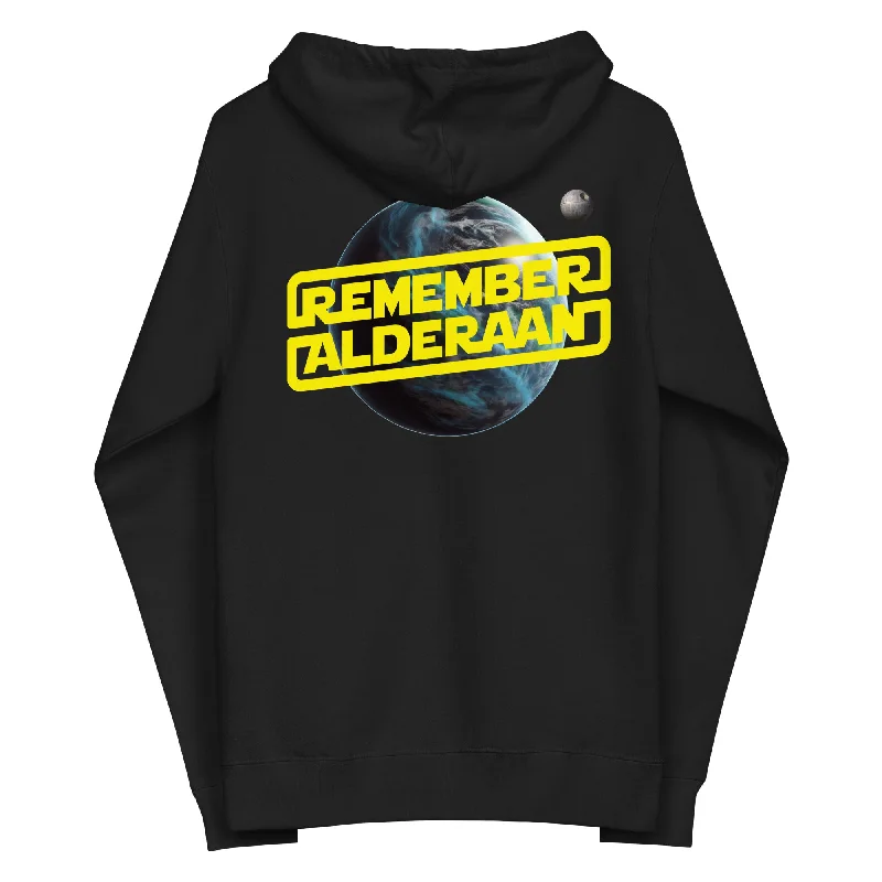 Remember Alderaan Fleece Zip Hoodie Hoodie with Pocket Utility Practical