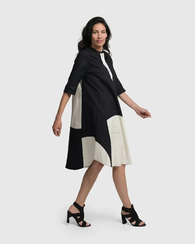 JENNY OVERSIZED SHIFT DRESS, MONO Tunics stripes playful