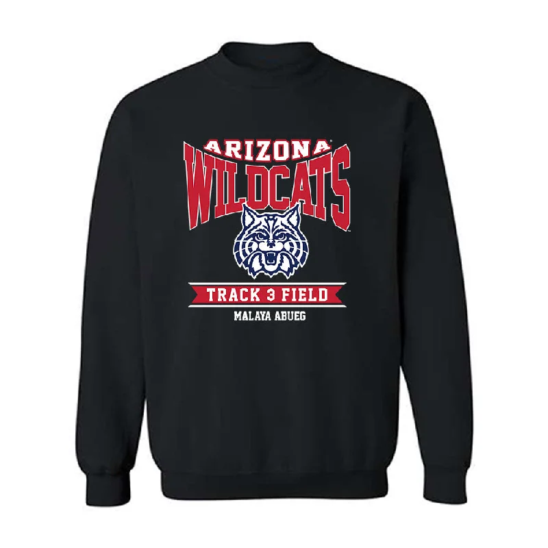 Arizona - NCAA Women's Track & Field : Malaya Abueg - Classic Fashion Shersey Crewneck Sweatshirt Hoodie with Half-Zip Sporty Casual Arizona - NCAA Women's Track & Field : Malaya Abueg - Classic Fashion Shersey Crewneck Sweatshirt Hoodie with Half-Zip Sporty Casual