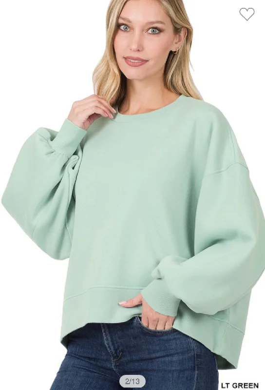 Sea Green Crop Sweatshirt Hoodie with Strings Custom Fit Adjustable