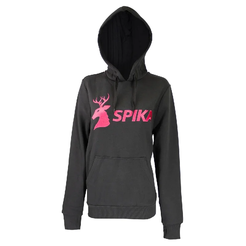 Spika - Womens GO Classic Hoodie in Black Hoodie with Zipper Versatile Modern