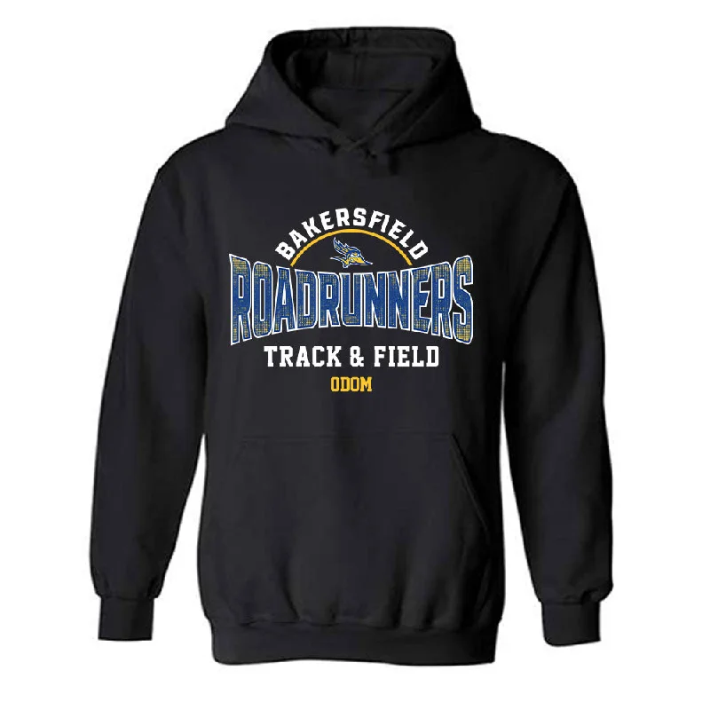 CSU Bakersfield - NCAA Women's Track & Field : Skye Odom - Classic Fashion Shersey Hooded Sweatshirt Hoodie with Hem Patch Decorative Personalized