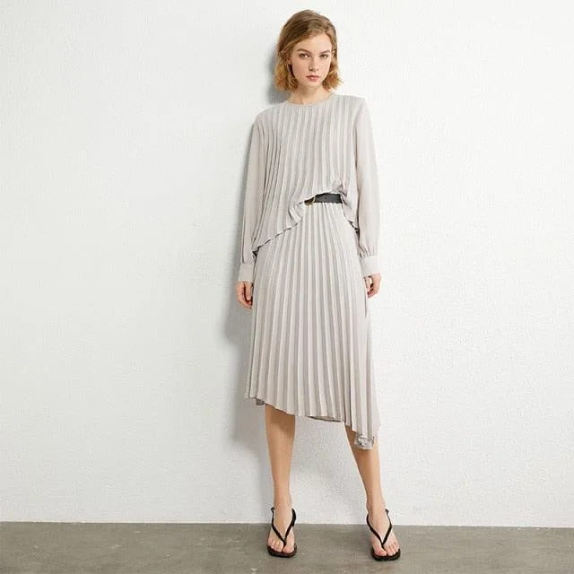Women's Minimalism Fashion Pleated Dress Tunics Bestseller popular