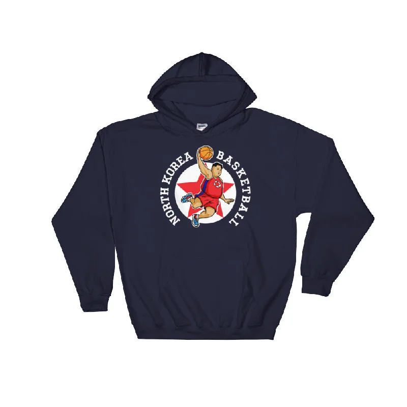 North Korea Basketball Rockeman Warm Up Hooded Sweatshirt Hoodie with Tied Waist Feminine Flattering