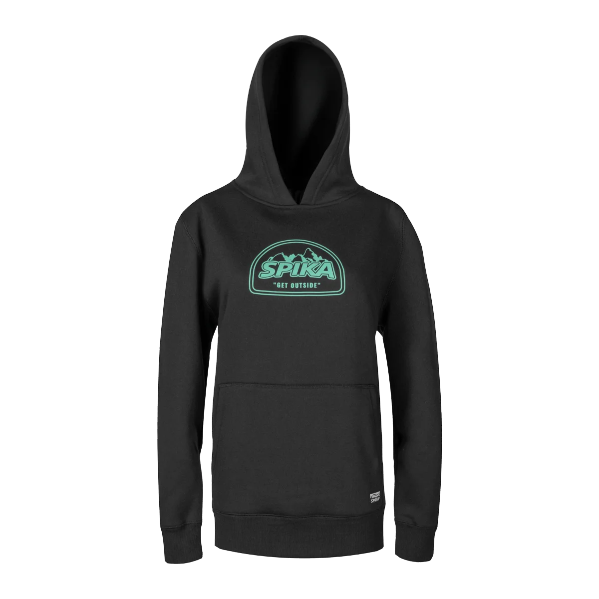 Spika - Womens GO Parks Hoodie in Black Hoodie with Distressed Vintage Worn