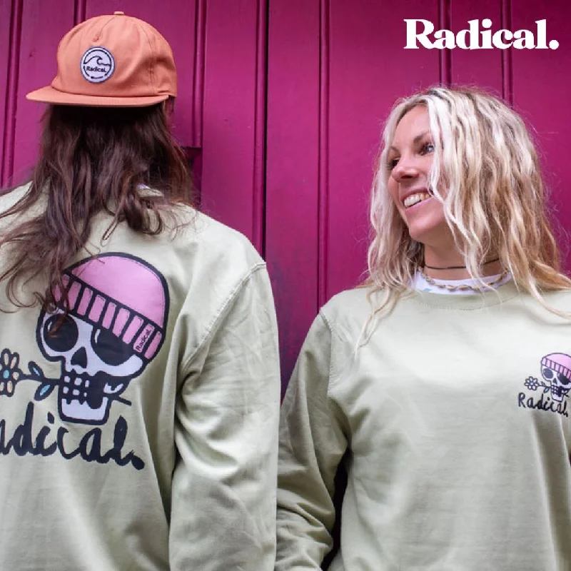 Radical. Happy Times Unisex Sweatshirt - Pistachio Green Hoodie with Thumb Holes Functional Cozy Radical. Happy Times Unisex Sweatshirt - Pistachio Green Hoodie with Thumb Holes Functional Cozy