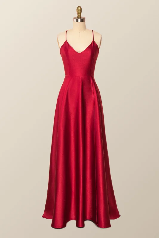 Simple Straps Red Long Party Dress Tunics Top rated