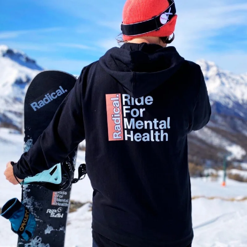 Radical. RIDE FOR MENTAL HEALTH hoodie, unisex - black Hoodie with Print Artistic Unique
