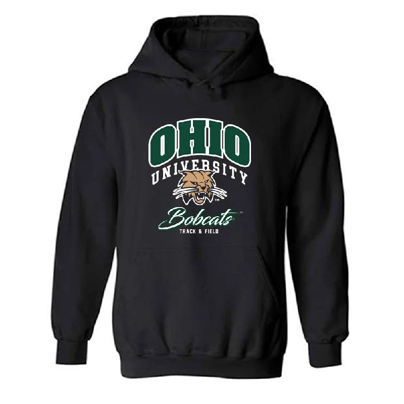 Ohio - NCAA Women's Track & Field : Taja Booker - Generic Shersey Hooded Sweatshirt Hoodie with Elastic Cuffs Stretchable Comfortable