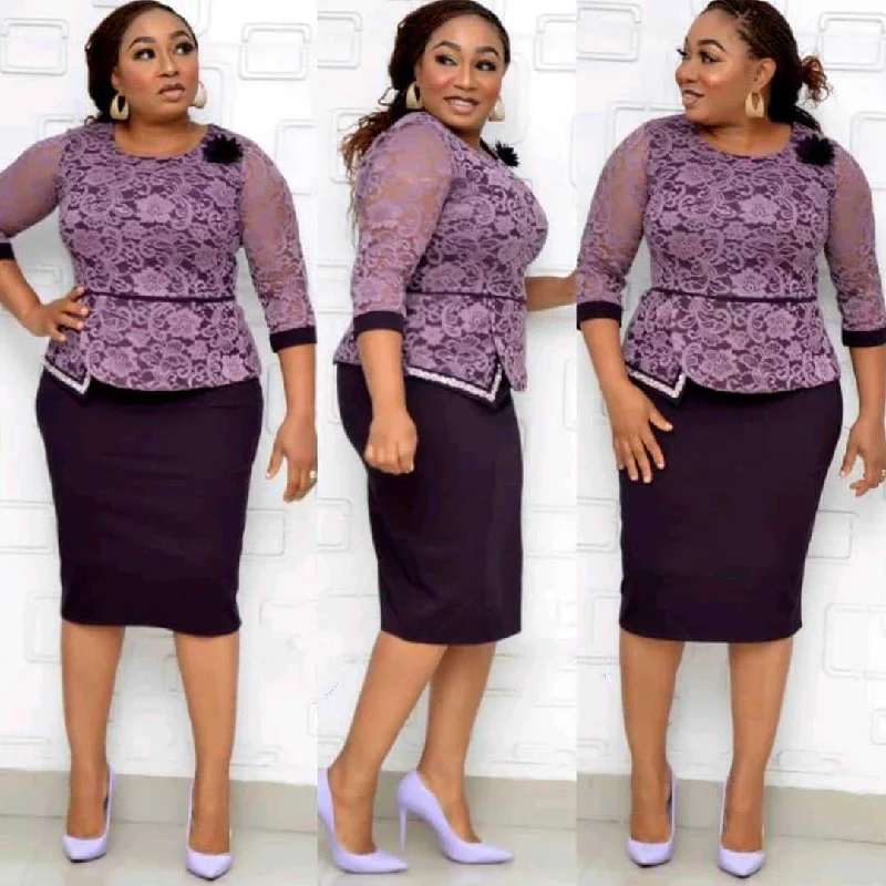 African Women High Quality Lace Party Dress Tunics Trousers formal