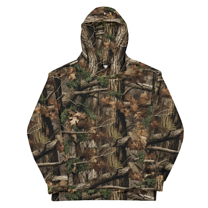 Oak Woodland StealthBlend Camouflage Hoodie Hoodie with Crew Neck Simple Timeless