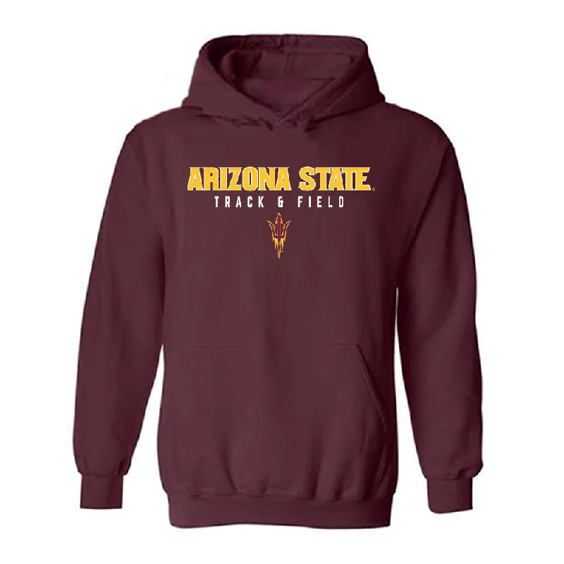 Arizona State - NCAA Women's Track & Field : Ava McCumber-Gandara - Classic Shersey Hooded Sweatshirt Hoodie with Slit Hem Functional Movement