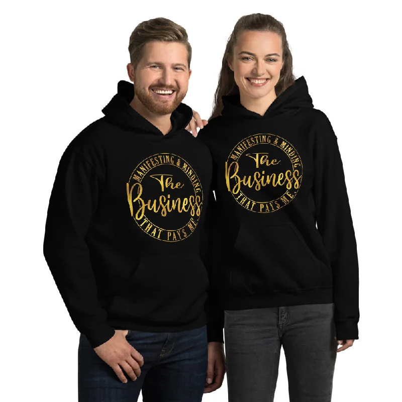 Manifesting & Minding The Business That Pays Me Unisex Hoodie Hoodie with Back Slit Movement Comfort Manifesting & Minding The Business That Pays Me Unisex Hoodie Hoodie with Back Slit Movement Comfort