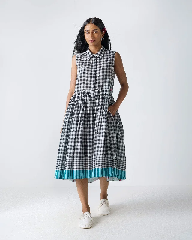 Ada Dress - Black & White Checks Tunics Versatile all-occasion