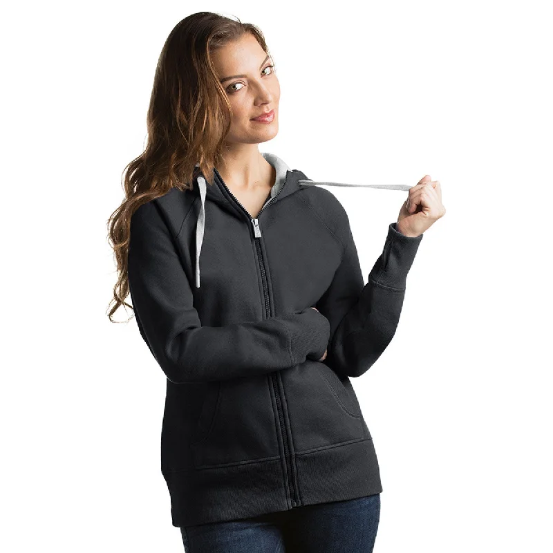 Antigua Women's Charcoal Victory Hoodie Hoodie with Zipper Versatile Modern