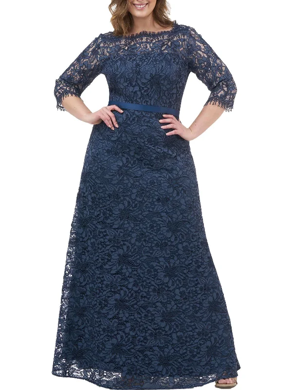 Plus Womens Lace Long Evening Dress Tunics Handmade artisanal