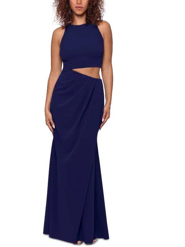 Womens Knit Cut-Out Evening Dress Tunics Spring floral