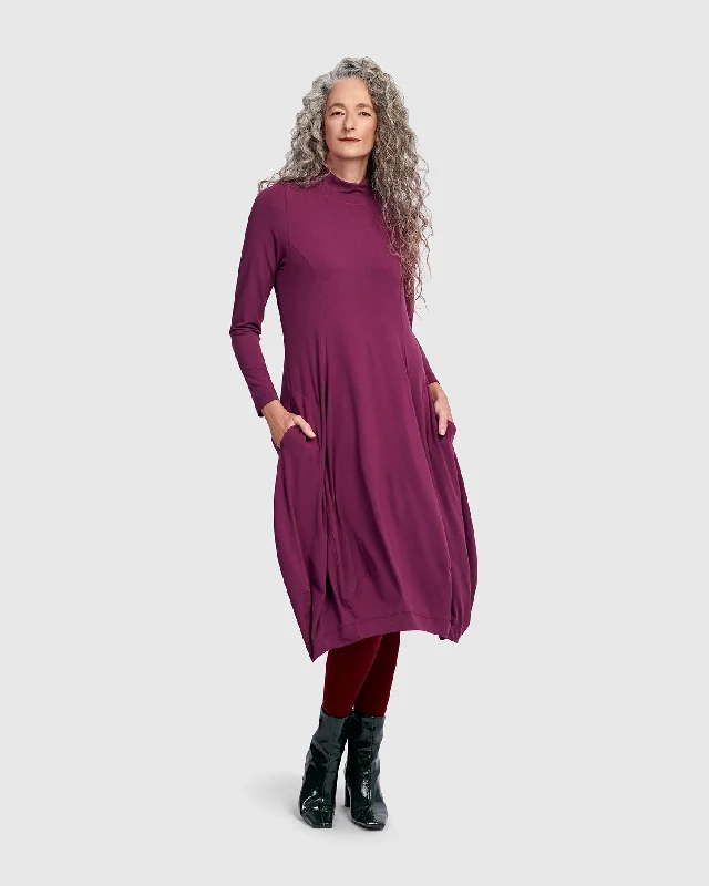 Essential Turtleneck Cocoon Dress, Sangria Tunics Exclusive limited