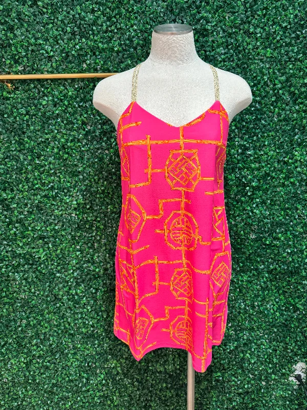 Jude Connally Bailey Dress - Bamboo Lattice Pink/Apricot Tunics Versatile all-occasion Jude Connally Bailey Dress - Bamboo Lattice Pink/Apricot Tunics Versatile all-occasion