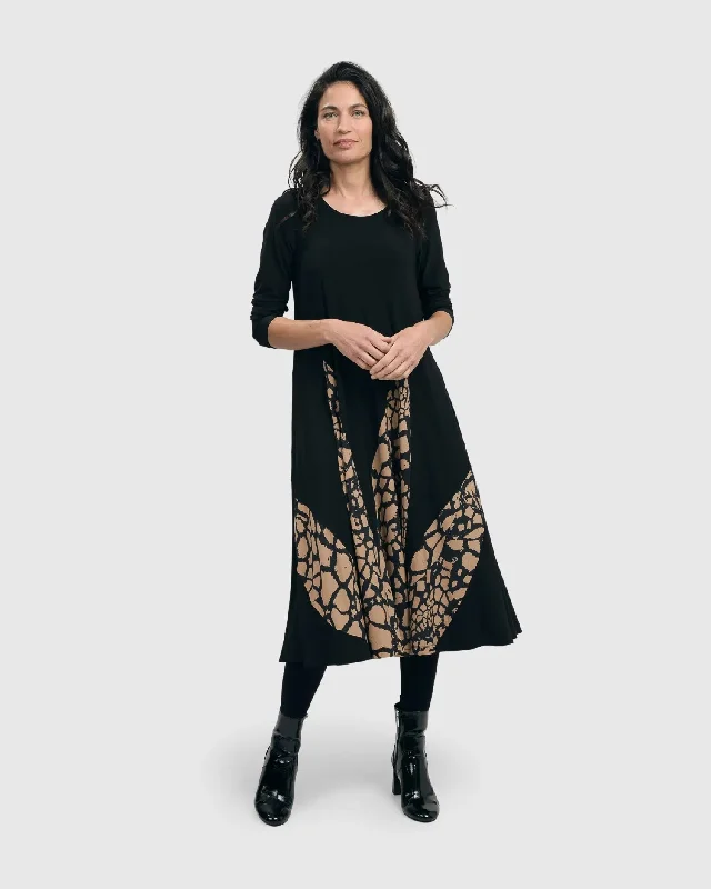 Tekbika Flame Trapeze Dress, Desert Tunics Designer luxury