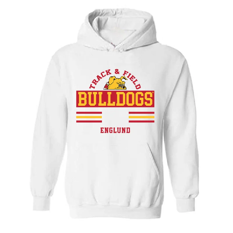 Ferris State - NCAA Women's Track & Field : Daisy Englund - Classic Fashion Shersey Hooded Sweatshirt Hoodie with Zipper Placket Modern Functional Ferris State - NCAA Women's Track & Field : Daisy Englund - Classic Fashion Shersey Hooded Sweatshirt Hoodie with Zipper Placket Modern Functional