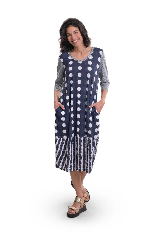 Duet Crinkle Cocoon Dress, Navy Tunics Short Trendy