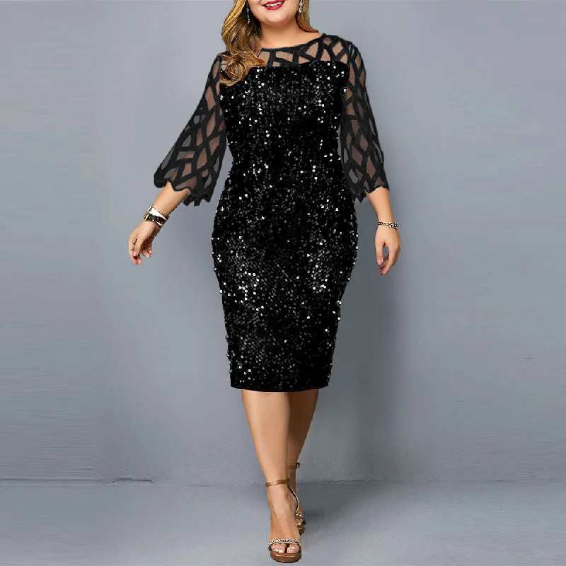 Party Dresses Sequin Plus Size Women's Sexy Night Club Dress Tunics Occasion special