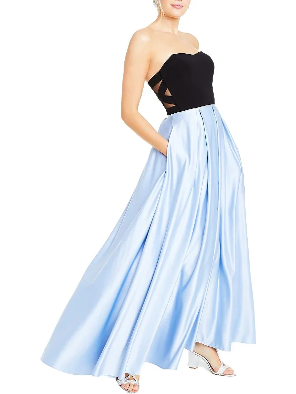 Juniors Womens Strapless Long Evening Dress Tunic Top Casual