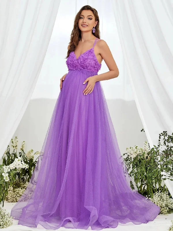 Maternity Floral Applique Backless Cami Party Dress Tunics Office stylish
