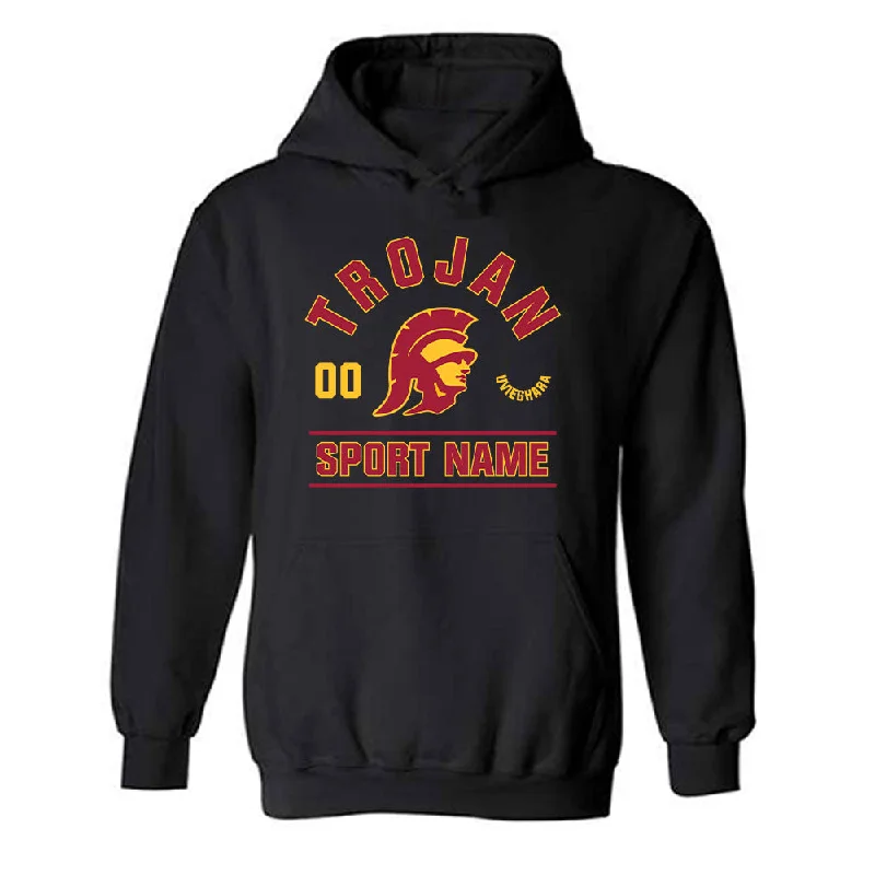 USC - NCAA Women's Track & Field : Rachael Uvieghara - Classic Fashion Shersey Hooded Sweatshirt Hoodie with Hidden Zipper Minimalist Clean