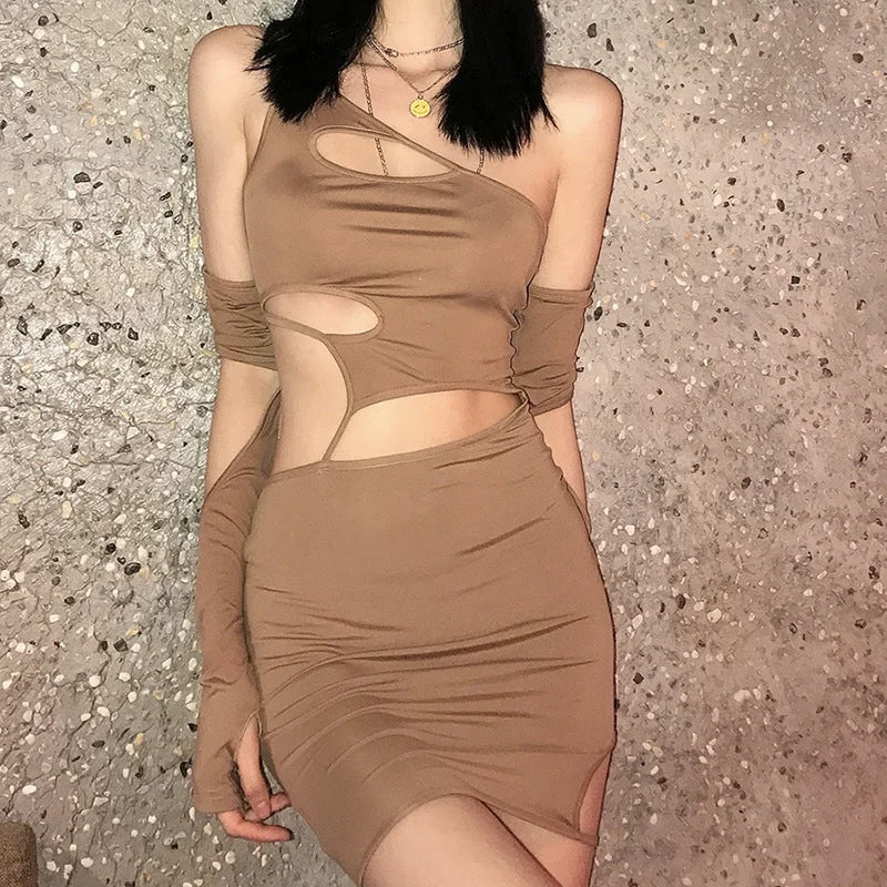Nibber Hollow Tight-fitting Halter Strap Dress Women 2021 Summer Wild Street Wear Strap Sexy Night Party Dress Mini Dress Female Tunics Party sparkling Nibber Hollow Tight-fitting Halter Strap Dress Women 2021 Summer Wild Street Wear Strap Sexy Night Party Dress Mini Dress Female Tunics Party sparkling
