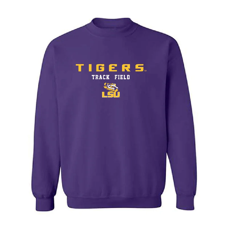 LSU - NCAA Women's Track & Field : Ella Onojuvwevwo - Classic Shersey Crewneck Sweatshirt Hoodie with Velcro Closure Adjustable Secure LSU - NCAA Women's Track & Field : Ella Onojuvwevwo - Classic Shersey Crewneck Sweatshirt Hoodie with Velcro Closure Adjustable Secure