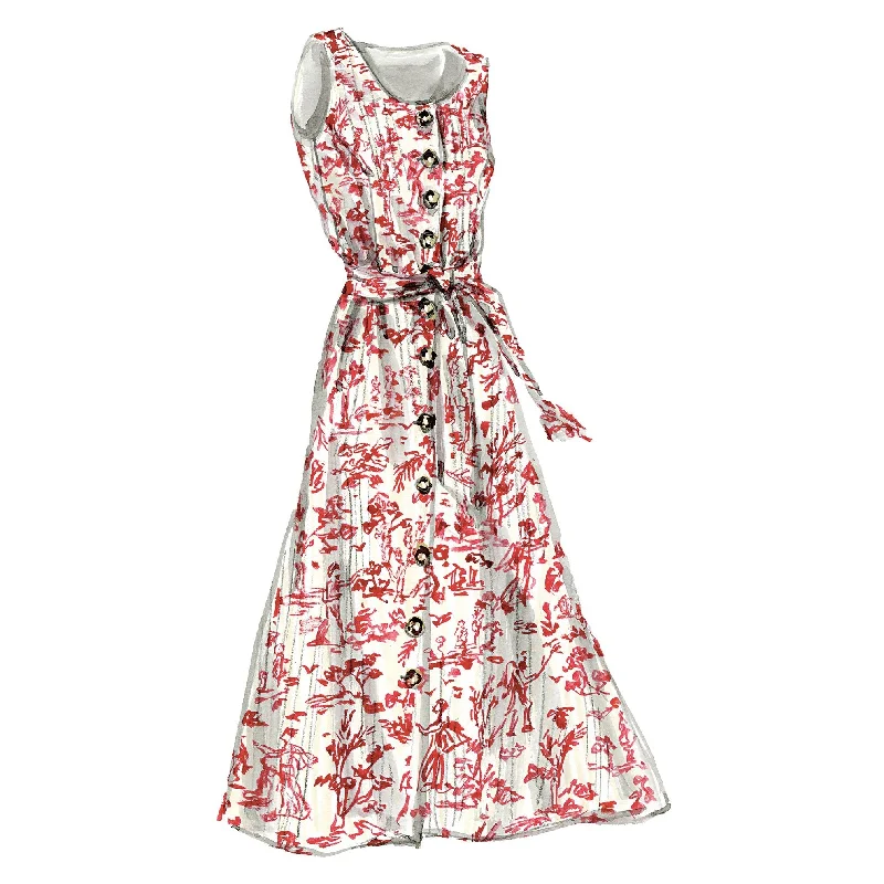 Toile Print Dress Tunics Wedding white