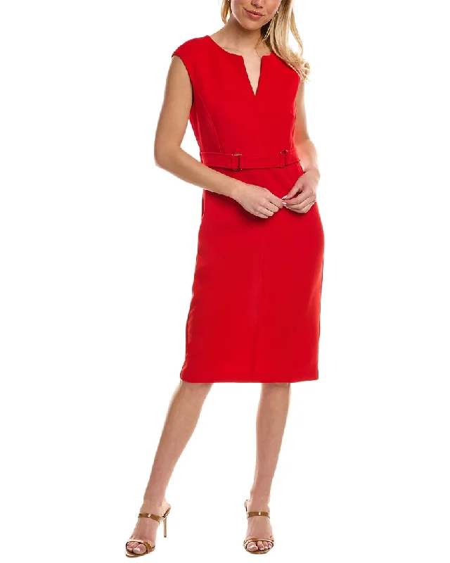 London Times Buckle Waist Sheath Dress Tunics Lace romantic