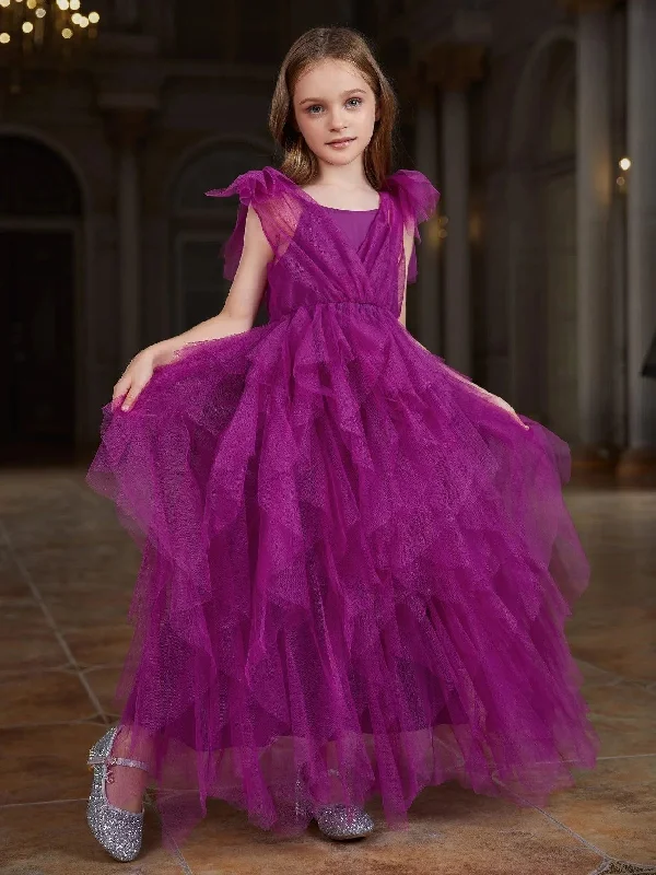 Tween Girls' Mesh Overlay Sleeveless Party Dress empire Waist empire